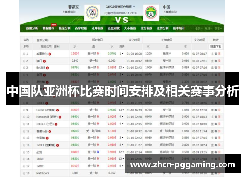 中国队亚洲杯比赛时间安排及相关赛事分析